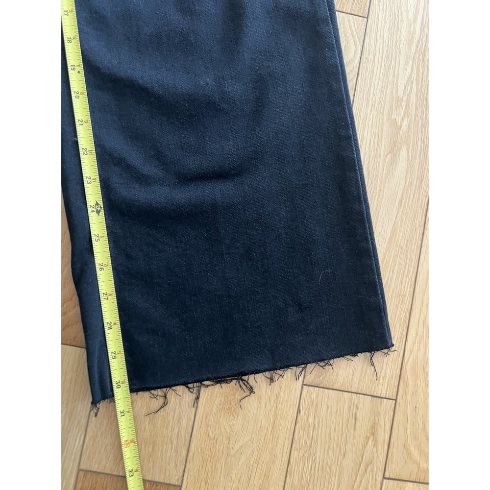 Oat New York Wide Leg Raw Hem High Rise Washed Black Patch Pocket Womens 6/28 - Picture 3 of 11